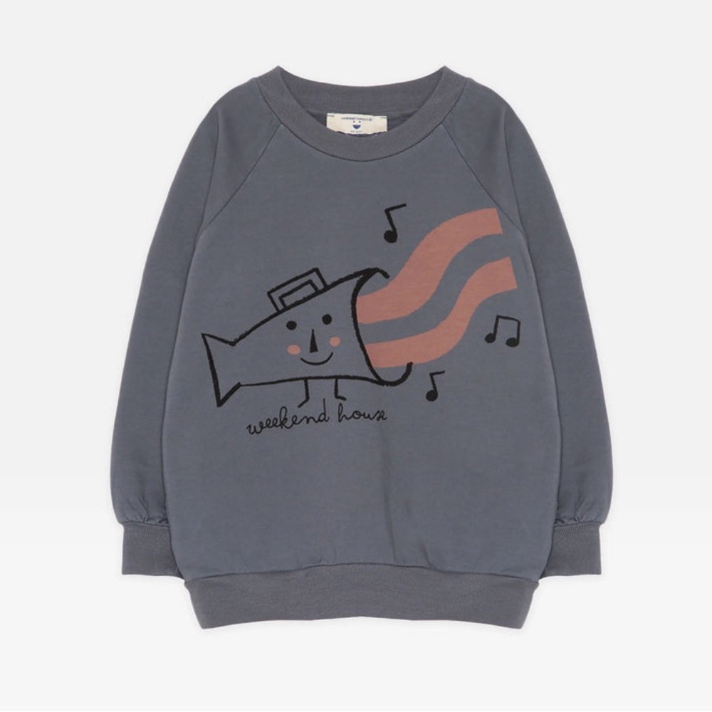 WEEKEND HOUSE KIDS Grey Sound Sweatshirt with Pockets - Size 7/8
